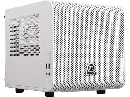Thermaltake Core V1 Snow Edition Extreme Mini ITX Cube Chassis, Compatible with Air and Liquid Cooling Builds CA-1B8-00S6WN-01