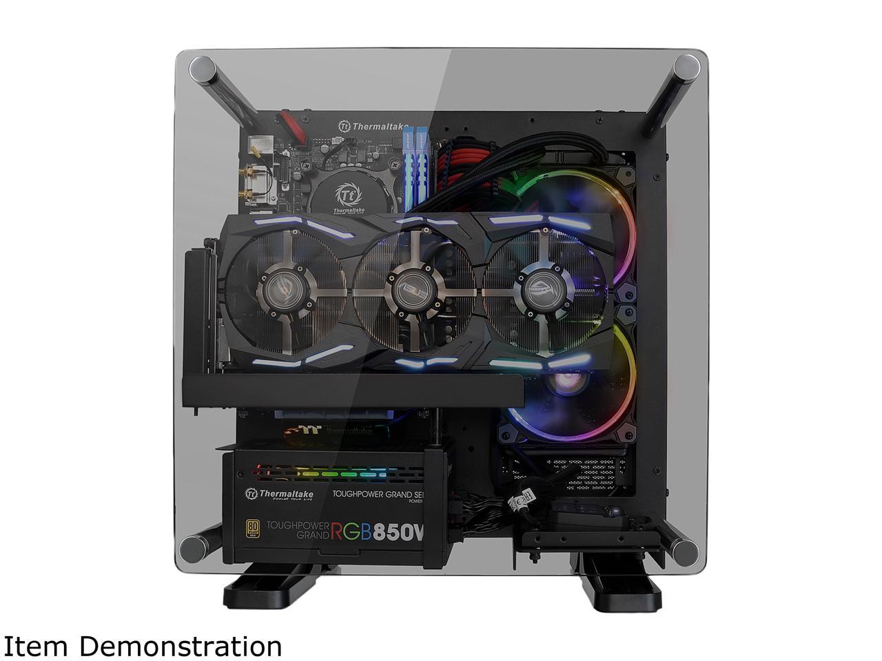 Thermaltake Core P1 Tempered Glass mini ITX Panoramic Viewing Tt LCS Certified Wall Mount Gaming Computer Case CA-1H9-00T1WN-00