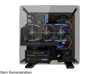 Thermaltake Core P1 Tempered Glass mini ITX Panoramic Viewing Tt LCS Certified Wall Mount Gaming Computer Case CA-1H9-00T1WN-00
