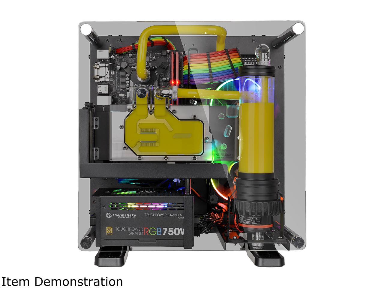 Thermaltake Core P1 Tempered Glass mini ITX Panoramic Viewing Tt LCS Certified Wall Mount Gaming Computer Case CA-1H9-00T1WN-00
