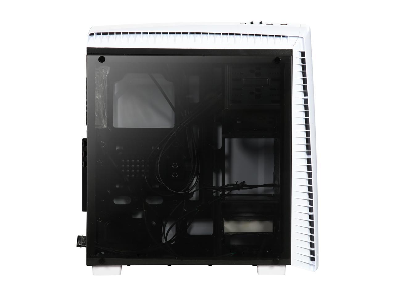 Thermaltake Versa N27 Red LED Fan Edition Snow ATX Gaming Mid Tower Computer Case CA-1H6-00M6WN-02
