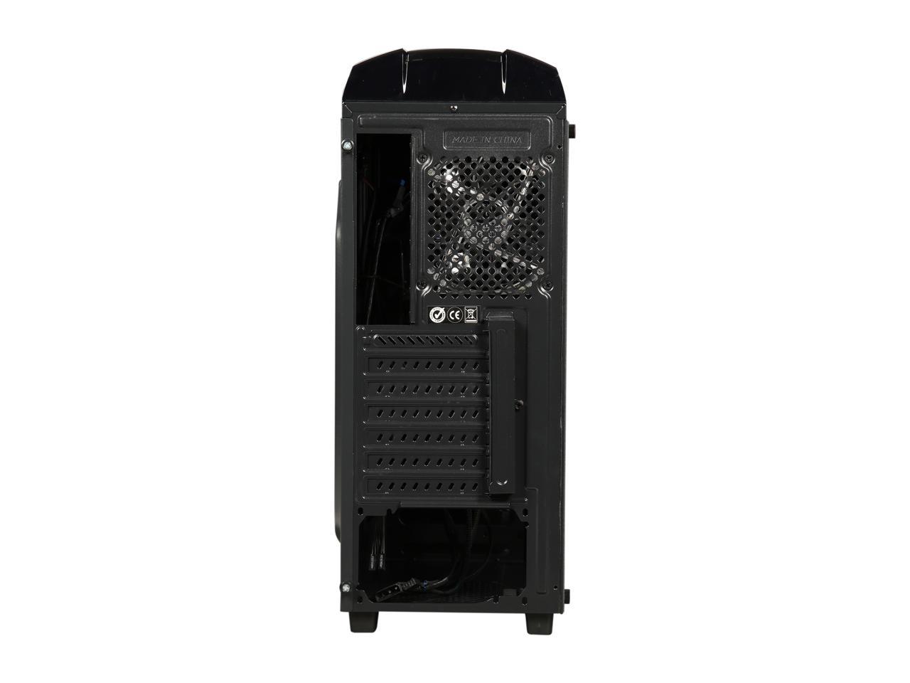 Thermaltake Versa N27 Red LED Fan Edition Black ATX Gaming Mid Tower Computer Case CA-1H6-00M1WN-02