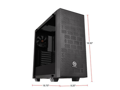 Thermaltake Core G21 Dual 4mm Tempered Two-Toned Glass Power Cover ATX Black Gaming Computer Case CA-1I4-00M1WN-00
