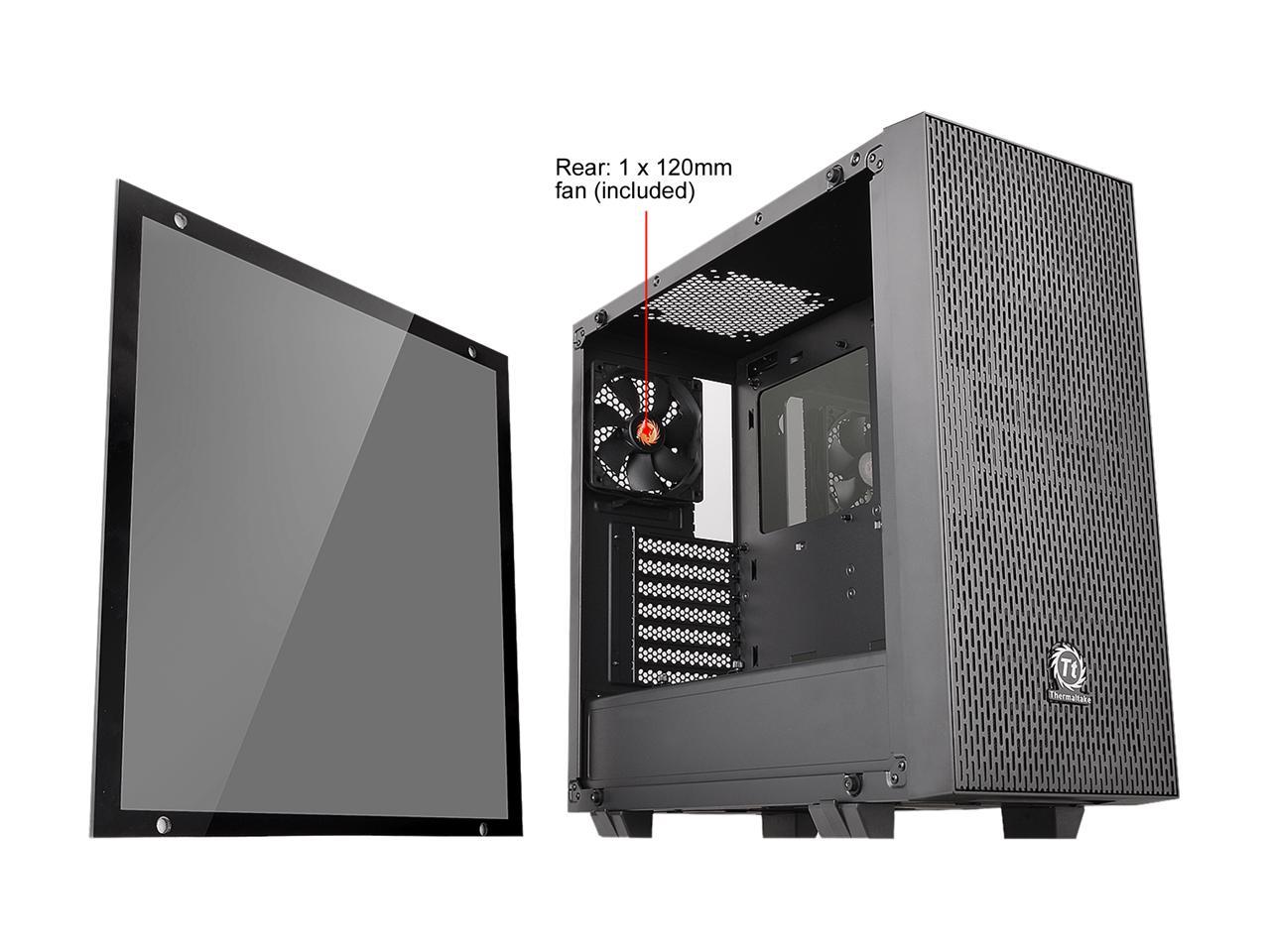 Thermaltake Core G21 Dual 4mm Tempered Two-Toned Glass Power Cover ATX Black Gaming Computer Case CA-1I4-00M1WN-00