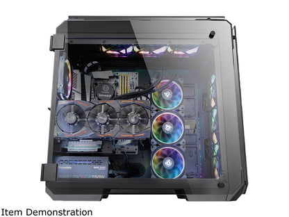 Thermaltake View 71 RGB 4-Sided Tempered Glass Vertical GPU Modular E-ATX Gaming Full Tower Computer Case with 3 RGB LED Riing Fan Pre-installed CA-1I7-00F1WN-01