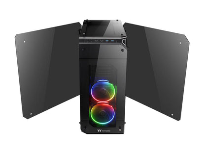 Thermaltake View 71 RGB 4-Sided Tempered Glass Vertical GPU Modular E-ATX Gaming Full Tower Computer Case with 3 RGB LED Riing Fan Pre-installed CA-1I7-00F1WN-01