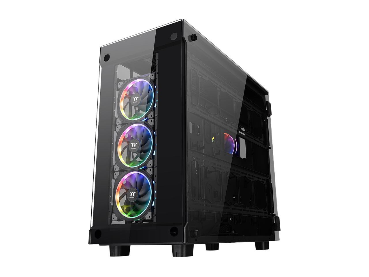 Thermaltake View 91 RGB PLUS Tempered Glass XL-ATX Vertical GPU Modular Black Gaming Super Tower Computer Case CA-1I9-00F1WN-00