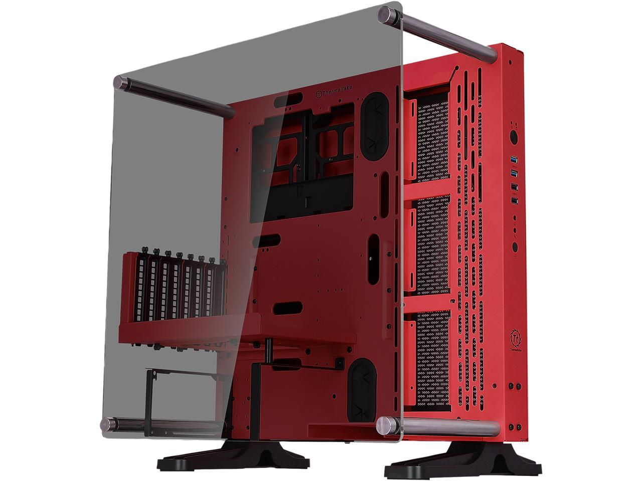 Thermaltake Core P3 TG Red ATX Open Frame Panoramic Viewing Tt LCS Certified Gaming Computer Case CA-1G4-00M3WN-03