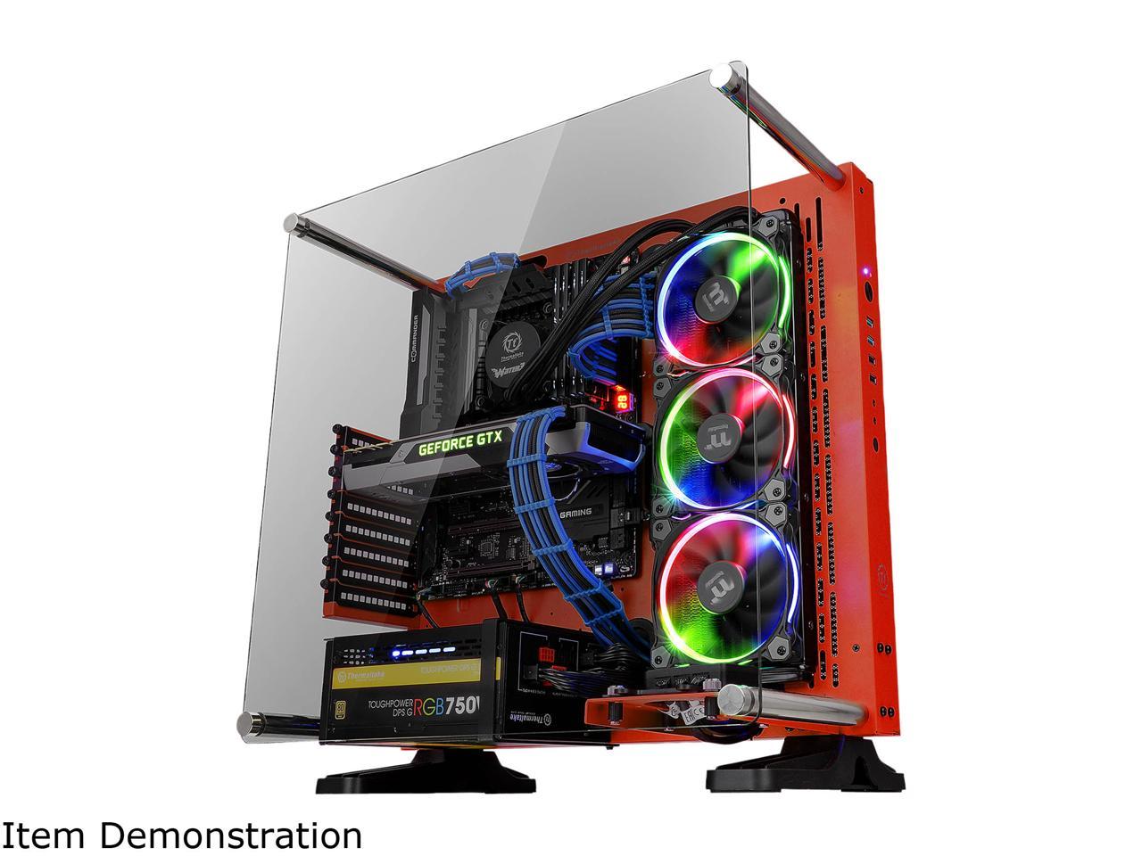 Thermaltake Core P3 TG Red ATX Open Frame Panoramic Viewing Tt LCS Certified Gaming Computer Case CA-1G4-00M3WN-03