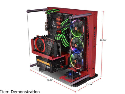 Thermaltake Core P3 TG Red ATX Open Frame Panoramic Viewing Tt LCS Certified Gaming Computer Case CA-1G4-00M3WN-03