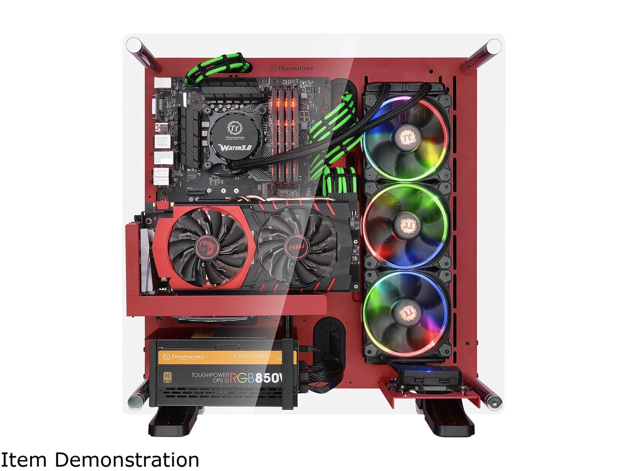 Thermaltake Core P3 TG Red ATX Open Frame Panoramic Viewing Tt LCS Certified Gaming Computer Case CA-1G4-00M3WN-03