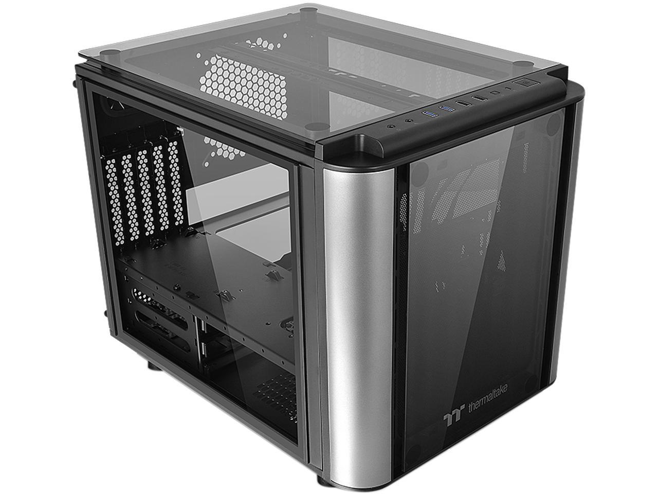 Thermaltake Level 20 VT Tempered Glass Interchangeable Panel DIY LCS Chamber Concept Micro ATX Modular Gaming Computer Case CA-1L2-00S1WN-00