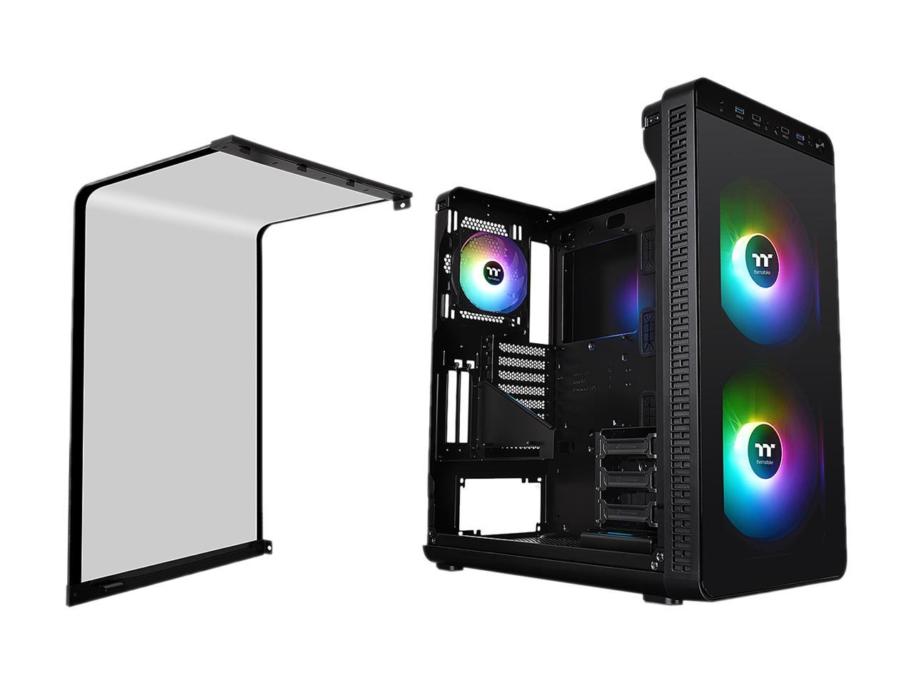 Thermaltake View 37 Motherboard Sync ARGB E-ATX Mid Tower Gaming Computer Case with 3 ARGB 5V Motherboard Sync RGB Fans Pre-Installed CA-1J7-00M1WN-04