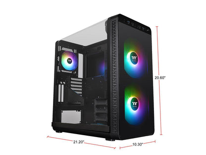 Thermaltake View 37 Motherboard Sync ARGB E-ATX Mid Tower Gaming Computer Case with 3 ARGB 5V Motherboard Sync RGB Fans Pre-Installed CA-1J7-00M1WN-04