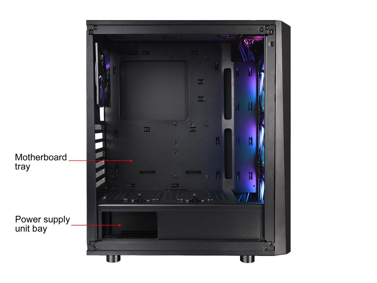 Thermaltake Versa J24 Tempered Glass ARGB Edition 5V MB Sync Capable Mid-Tower Chassis CA-1L7-00M1WN-03