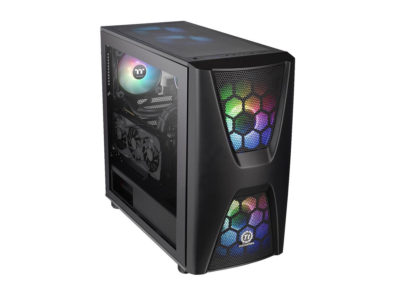 Thermaltake Commander C34 Motherboard Sync ARGB ATX Mid Tower Computer Chassis with 2x 200mm ARGB 5V Motherboard Sync RGB Front Fans + 1x 120mm Rear Black Fan Pre-installed CA-1N5-00M1WN-00