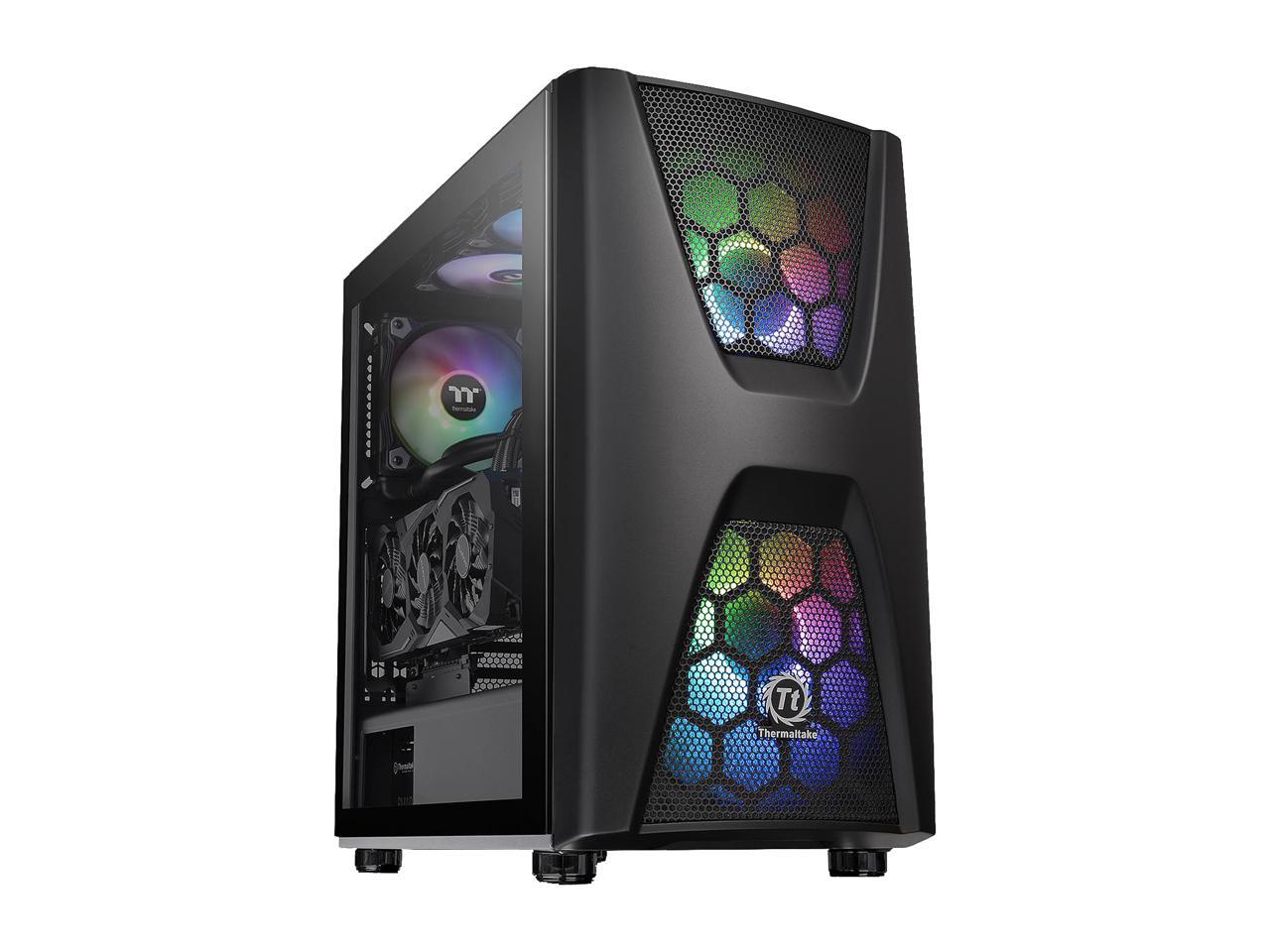 Thermaltake Commander C34 Motherboard Sync ARGB ATX Mid Tower Computer Chassis with 2x 200mm ARGB 5V Motherboard Sync RGB Front Fans + 1x 120mm Rear Black Fan Pre-installed CA-1N5-00M1WN-00
