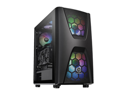 Thermaltake Commander C34 Motherboard Sync ARGB ATX Mid Tower Computer Chassis with 2x 200mm ARGB 5V Motherboard Sync RGB Front Fans + 1x 120mm Rear Black Fan Pre-installed CA-1N5-00M1WN-00