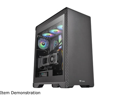 Thermaltake S500 Tempered Glass ATX Mid-Tower Computer Case with 140mm Front Fan + 120mm Rear Fan Pre-installed CA-1O3-00M1WN-01