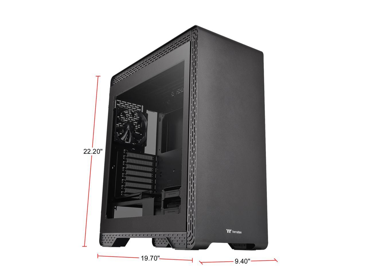 Thermaltake S500 Tempered Glass ATX Mid-Tower Computer Case with 140mm Front Fan + 120mm Rear Fan Pre-installed CA-1O3-00M1WN-01