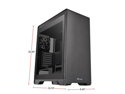 Thermaltake S500 Tempered Glass ATX Mid-Tower Computer Case with 140mm Front Fan + 120mm Rear Fan Pre-installed CA-1O3-00M1WN-01