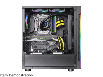 Thermaltake H200 Tempered Glass RGB Light Strip ATX Mid Tower Case with One 120mm Rear Fan Pre-installed CA-1M3-00M1WN-03
