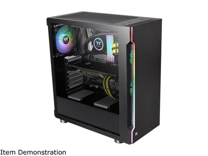 Thermaltake H200 Tempered Glass RGB Light Strip ATX Mid Tower Case with One 120mm Rear Fan Pre-installed CA-1M3-00M1WN-03
