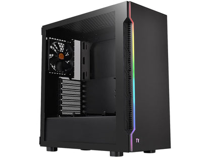 Thermaltake H200 Tempered Glass RGB Light Strip ATX Mid Tower Case with One 120mm Rear Fan Pre-installed CA-1M3-00M1WN-03