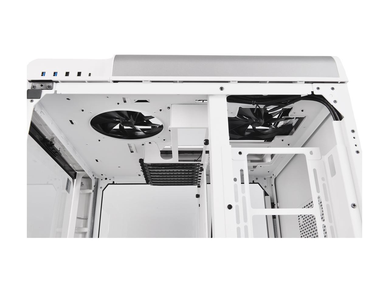 Thermaltake Level 20 HT Snow Edition 4 Tempered Glass Type-C Fully Modular E-ATX Full Tower Computer Chassis with 2 x 140mm Top Fan Pre-Installed CA-1P6-00F6WN-00