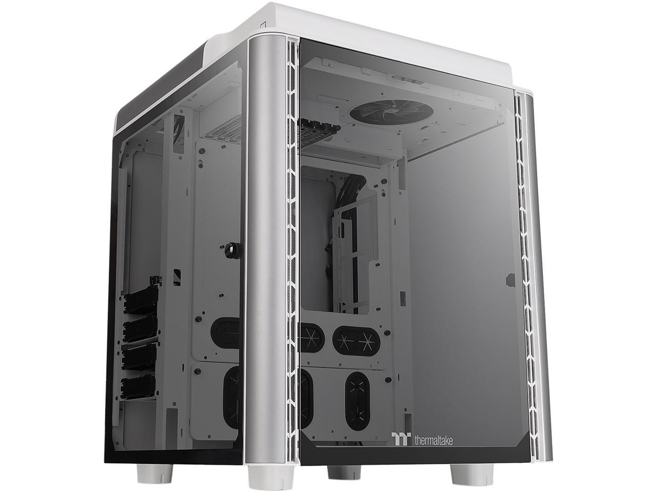Thermaltake Level 20 HT Snow Edition 4 Tempered Glass Type-C Fully Modular E-ATX Full Tower Computer Chassis with 2 x 140mm Top Fan Pre-Installed CA-1P6-00F6WN-00