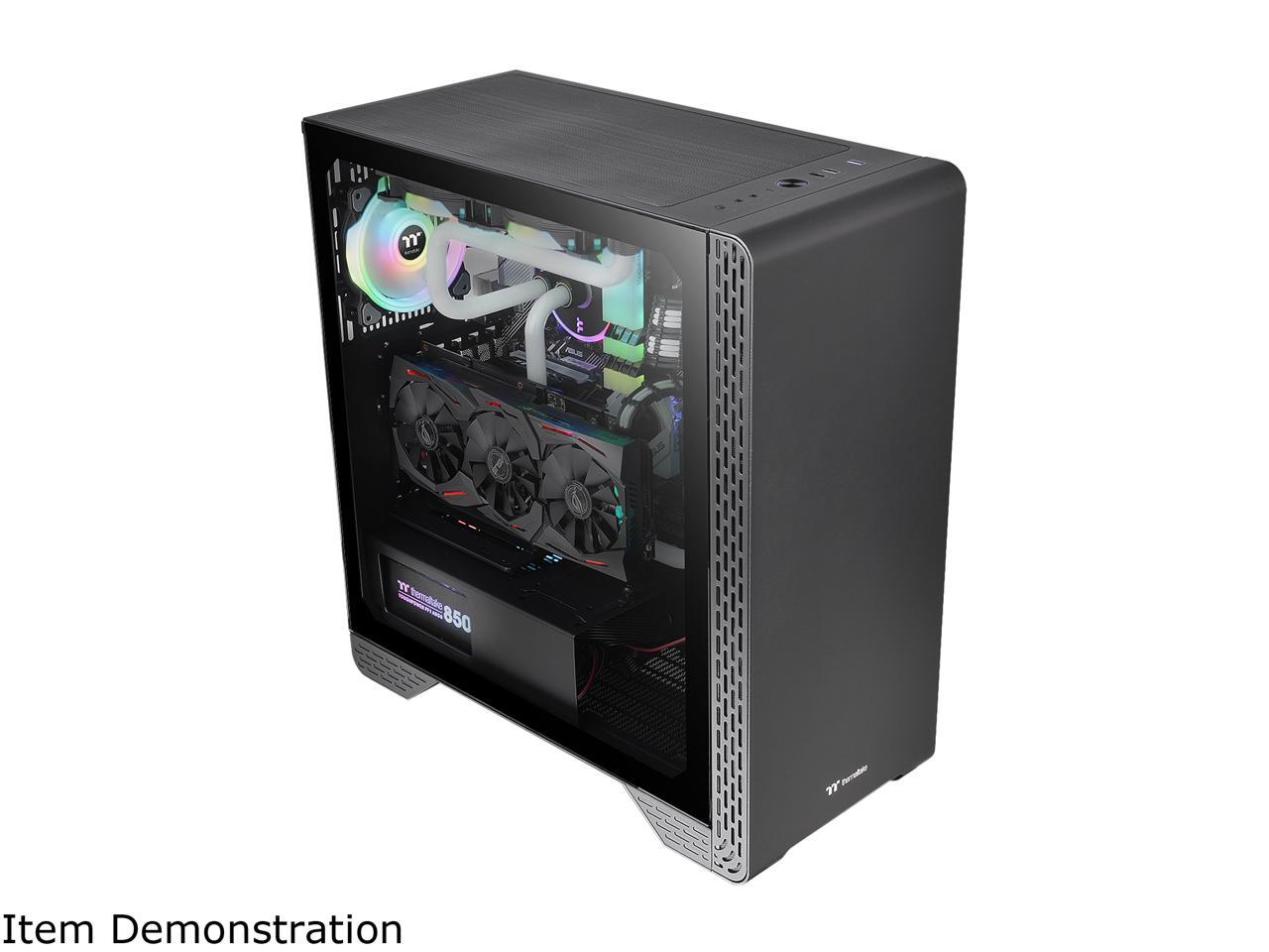 Thermaltake S300 Tempered Glass Edition ATX Mid-Tower Computer Case with 120mm Rear Fan Pre-Installed CA-1P5-00M1WN-00