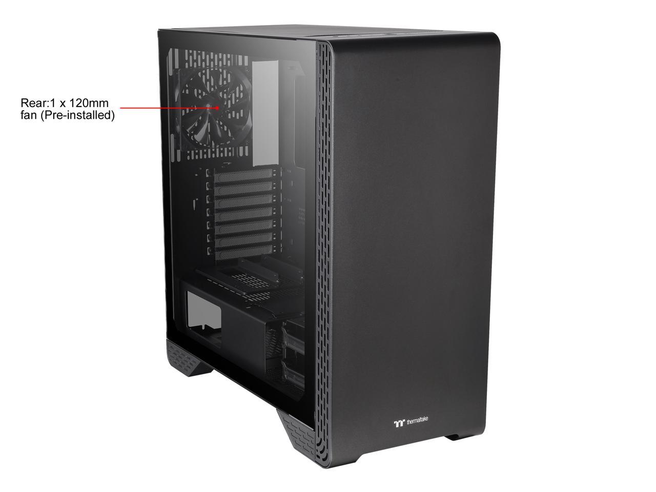Thermaltake S300 Tempered Glass Edition ATX Mid-Tower Computer Case with 120mm Rear Fan Pre-Installed CA-1P5-00M1WN-00