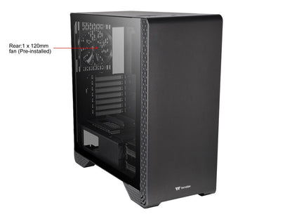 Thermaltake S300 Tempered Glass Edition ATX Mid-Tower Computer Case with 120mm Rear Fan Pre-Installed CA-1P5-00M1WN-00