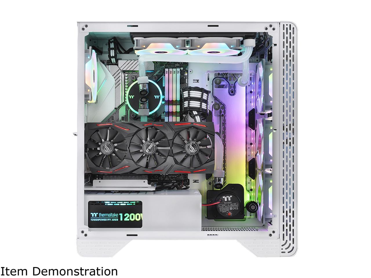 Thermaltake S300 Tempered Glass Snow Edition ATX Mid-Tower Computer Case with 120mm Rear Fan Pre-Installed CA-1P5-00M6WN-00