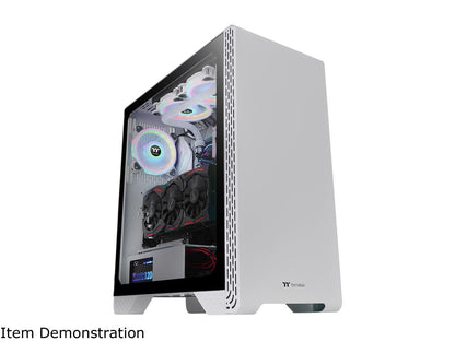 Thermaltake S300 Tempered Glass Snow Edition ATX Mid-Tower Computer Case with 120mm Rear Fan Pre-Installed CA-1P5-00M6WN-00