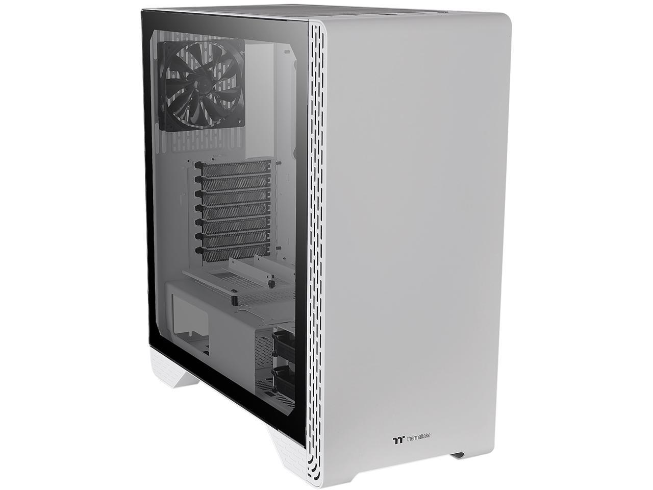 Thermaltake S300 Tempered Glass Snow Edition ATX Mid-Tower Computer Case with 120mm Rear Fan Pre-Installed CA-1P5-00M6WN-00