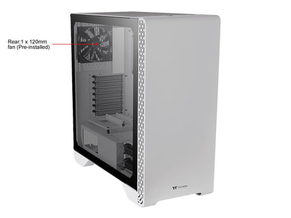 Thermaltake S300 Tempered Glass Snow Edition ATX Mid-Tower Computer Case with 120mm Rear Fan Pre-Installed CA-1P5-00M6WN-00