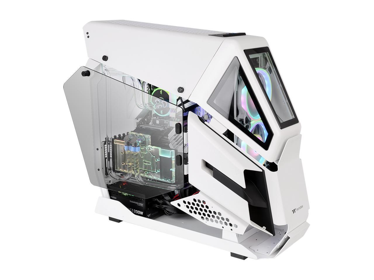 Thermaltake AH T600 Snow Helicopter Styled Open Frame Tempered Glass Swing Door E-ATX Full Tower Case CA-1Q4-00M6WN-00