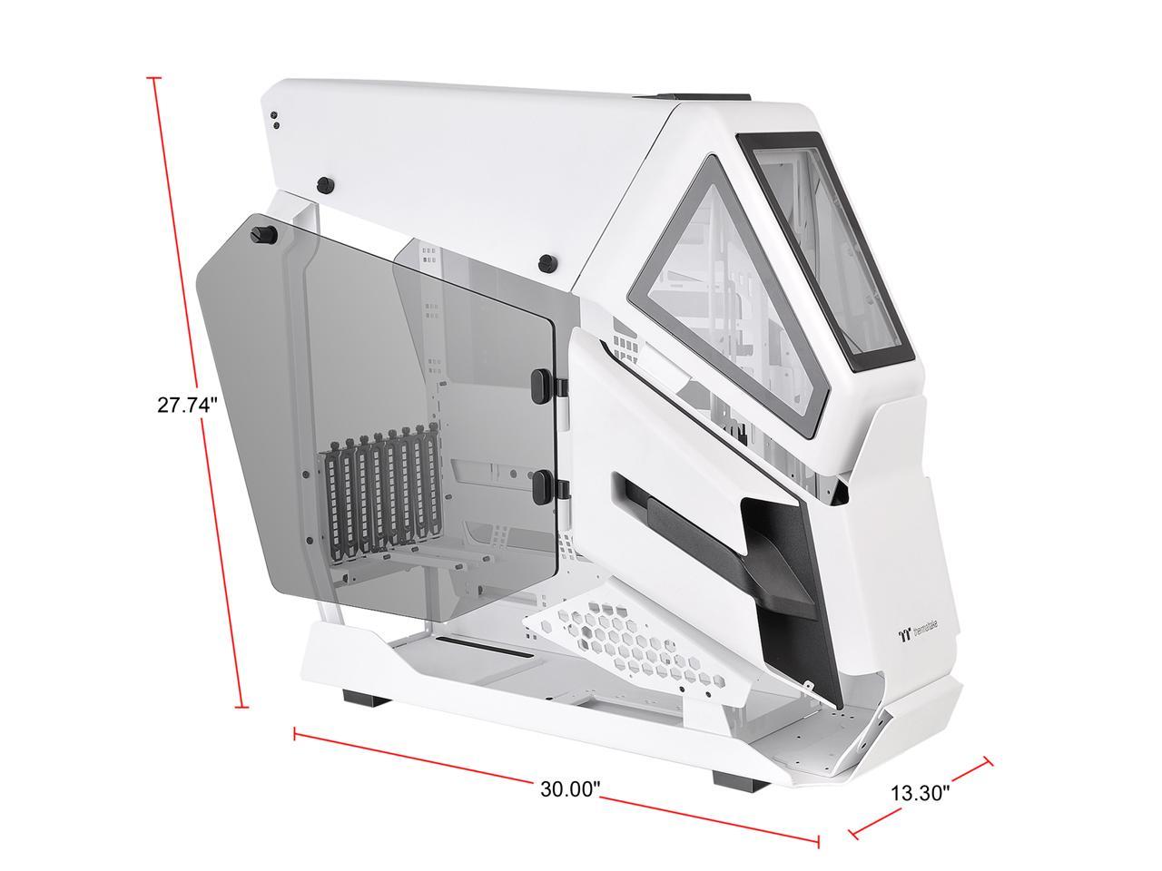 Thermaltake AH T600 Snow Helicopter Styled Open Frame Tempered Glass Swing Door E-ATX Full Tower Case CA-1Q4-00M6WN-00