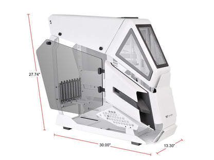 Thermaltake AH T600 Snow Helicopter Styled Open Frame Tempered Glass Swing Door E-ATX Full Tower Case CA-1Q4-00M6WN-00