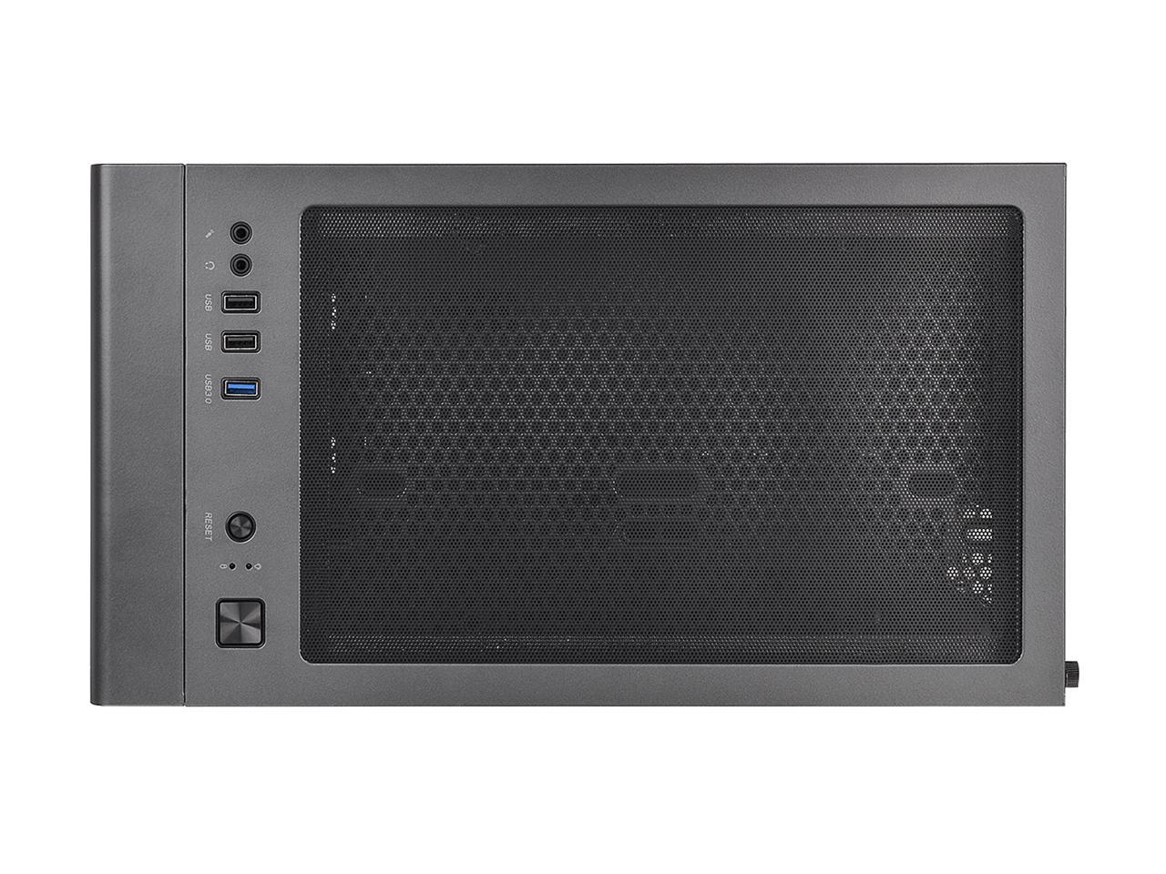 Thermaltake S100 Tempered Glass Black Edition Micro-ATX Mini-Tower Computer Case with 120mm Rear Fan Pre-Installed CA-1Q9-00S1WN-00