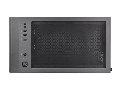 Thermaltake S100 Tempered Glass Black Edition Micro-ATX Mini-Tower Computer Case with 120mm Rear Fan Pre-Installed CA-1Q9-00S1WN-00