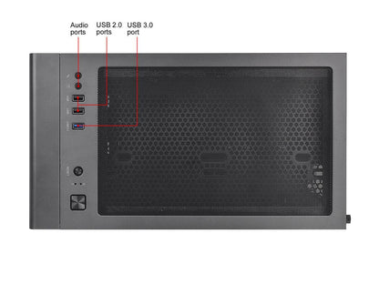 Thermaltake S100 Tempered Glass Black Edition Micro-ATX Mini-Tower Computer Case with 120mm Rear Fan Pre-Installed CA-1Q9-00S1WN-00