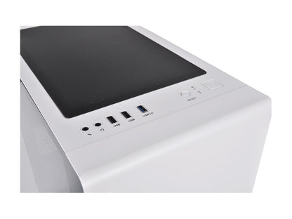Thermaltake S100 Tempered Glass Snow Edition Micro-ATX Mini-Tower Computer Case with 120mm Rear Fan Pre-Installed CA-1Q9-00S6WN-00
