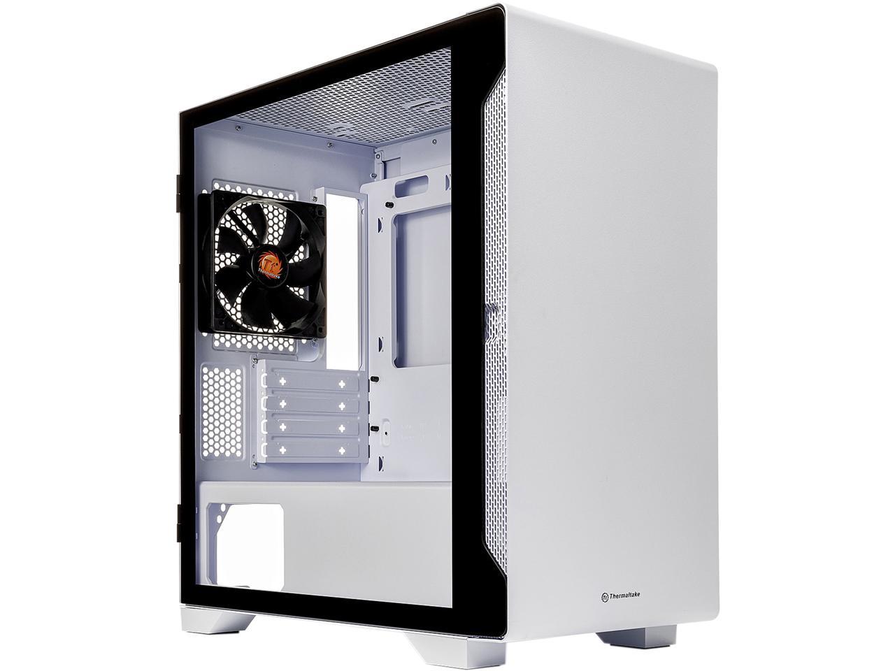 Thermaltake S100 Tempered Glass Snow Edition Micro-ATX Mini-Tower Computer Case with 120mm Rear Fan Pre-Installed CA-1Q9-00S6WN-00