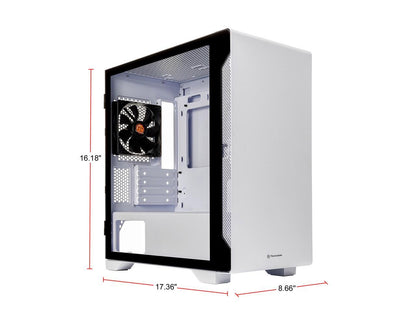 Thermaltake S100 Tempered Glass Snow Edition Micro-ATX Mini-Tower Computer Case with 120mm Rear Fan Pre-Installed CA-1Q9-00S6WN-00