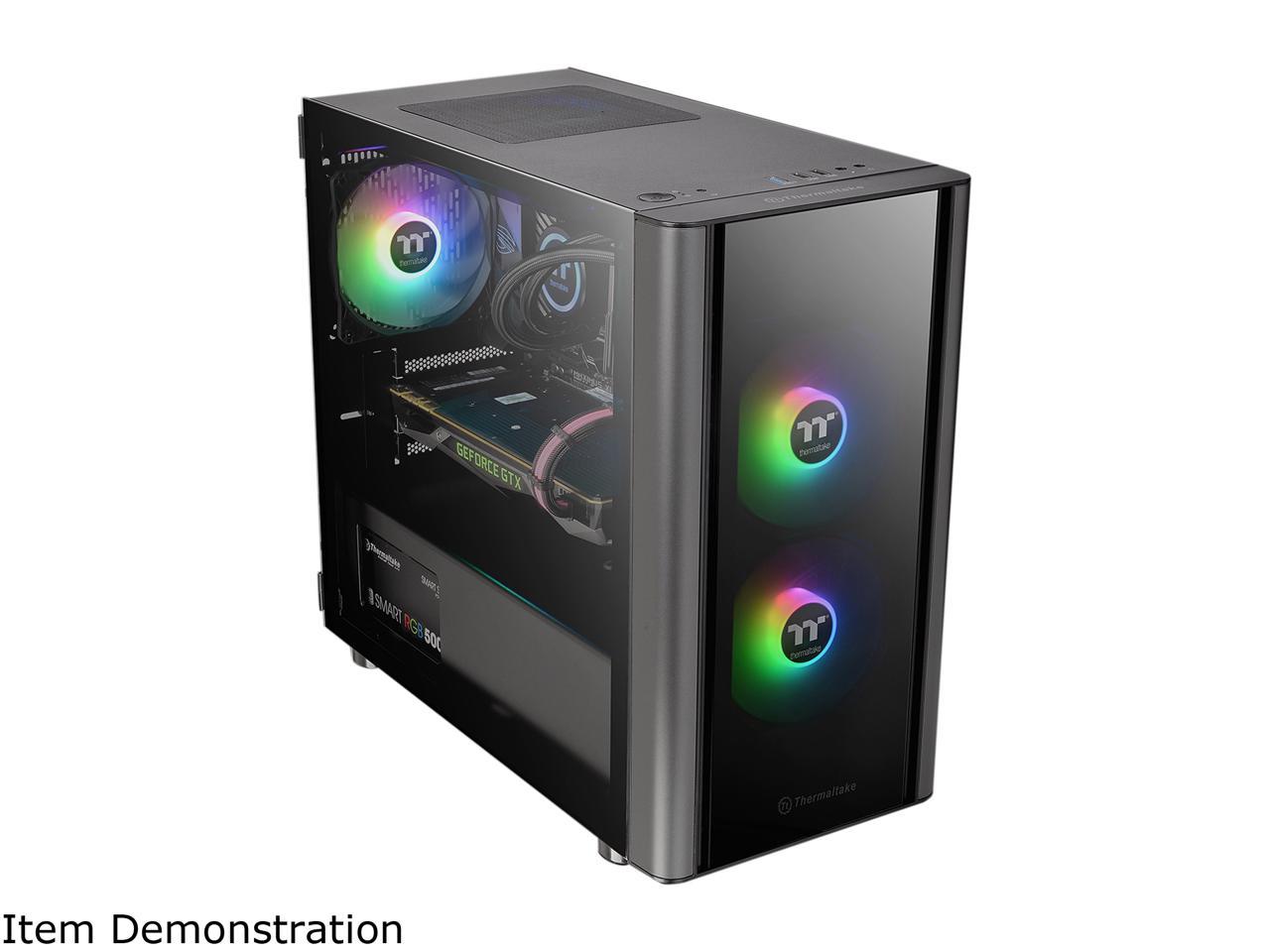 Thermaltake V150 Tempered Glass Micro-ATX Mini Tower Gaming Computer Case with One 120mm Rear Fan Pre-Installed, CA-1R1-00S1WN-00