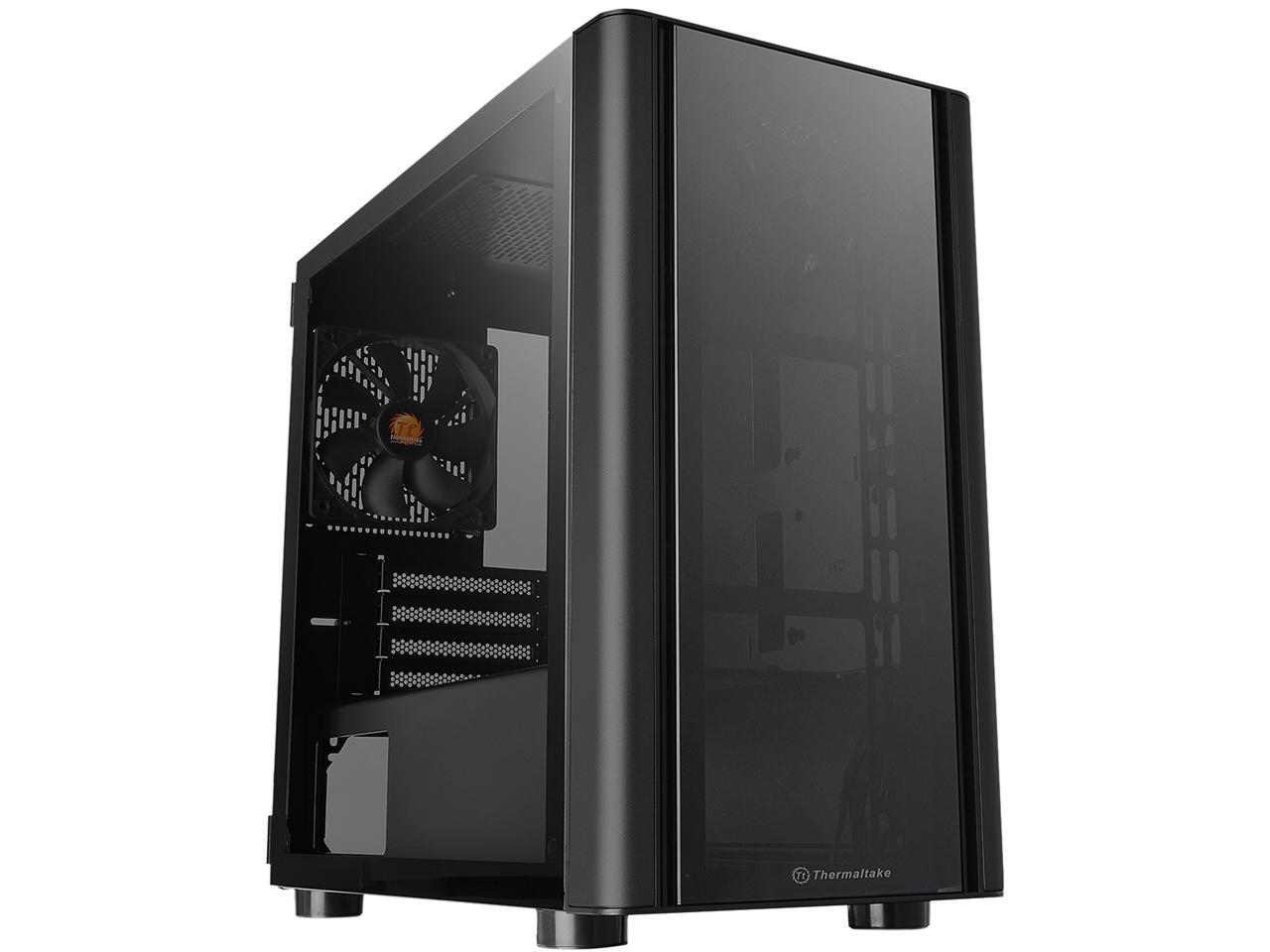 Thermaltake V150 Tempered Glass Micro-ATX Mini Tower Gaming Computer Case with One 120mm Rear Fan Pre-Installed, CA-1R1-00S1WN-00