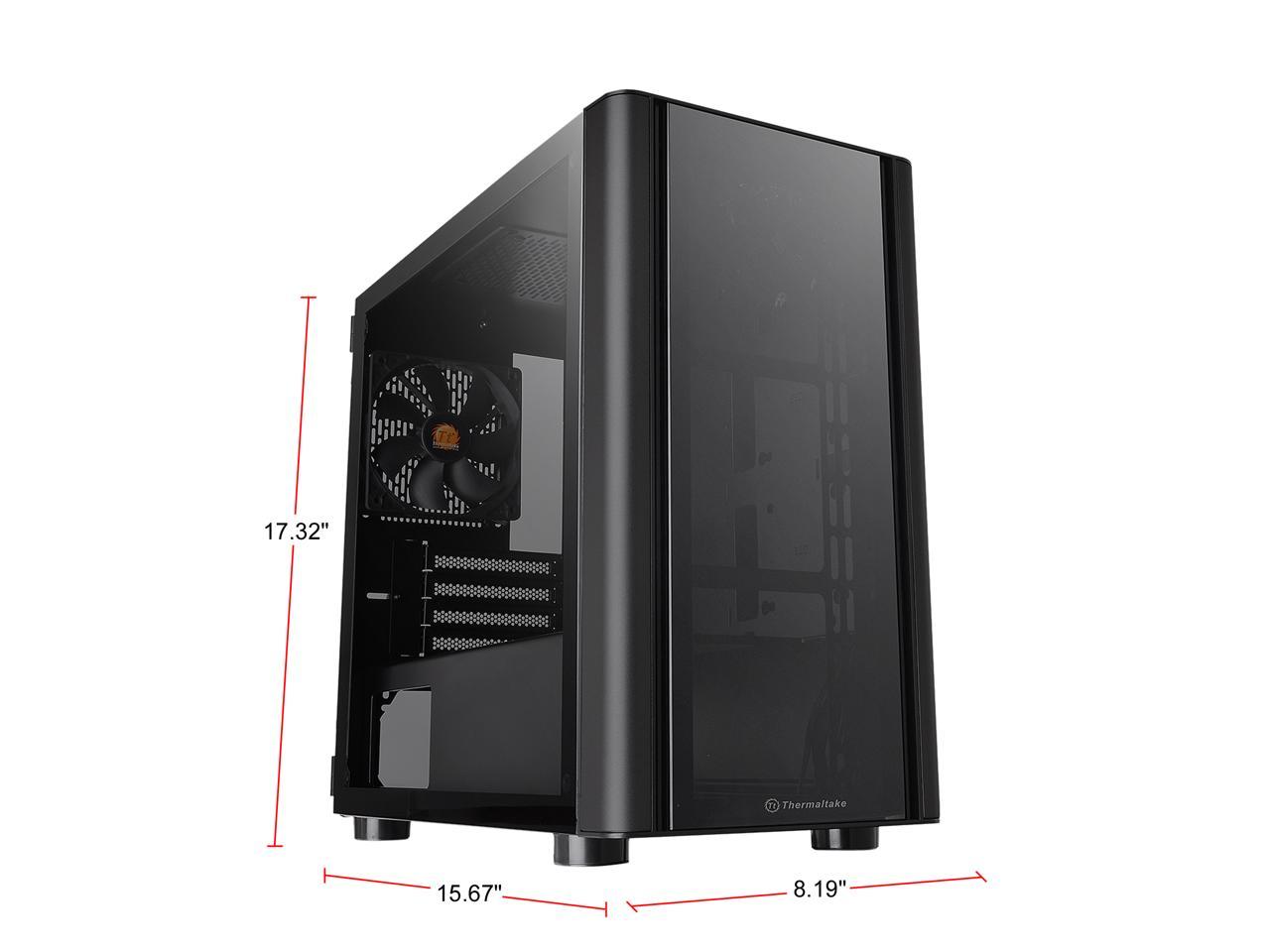 Thermaltake V150 Tempered Glass Micro-ATX Mini Tower Gaming Computer Case with One 120mm Rear Fan Pre-Installed, CA-1R1-00S1WN-00