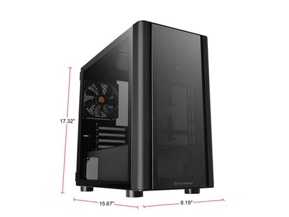 Thermaltake V150 Tempered Glass Micro-ATX Mini Tower Gaming Computer Case with One 120mm Rear Fan Pre-Installed, CA-1R1-00S1WN-00